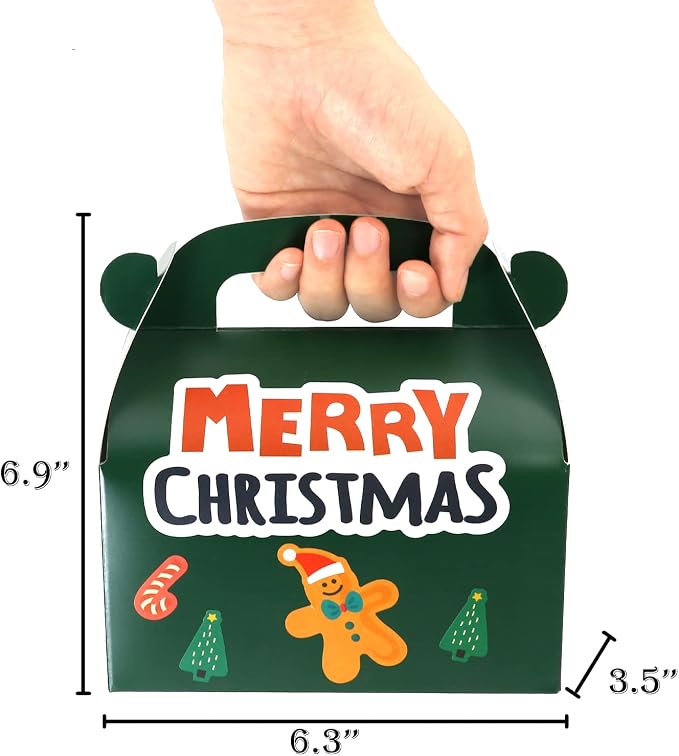 30Pcs Dark Green Party Favor Gift Boxes Gable Paper Treat Box | Cardboard Goodie Candy Box Perfect for S t Patricks Day Gift Giving Birthday or Any Fun Party