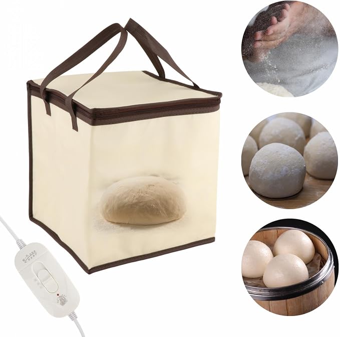 Bread Proofer Portable Aluminum Film Heating Pad Foldable Proofing Box Heat Preservation Dough Proofer Handle Suitable for Bread Making Sourdoughs Fer, 35L