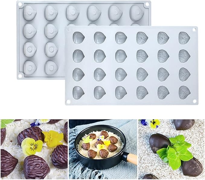 mostsom Mini Chestnut Chocolate Mold,Silicone Molds,Small Jelly Bean,Pastry,Candy,Fondant Molds (Chestnut K)