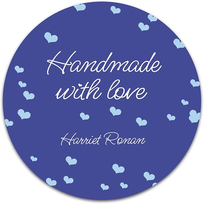 Personalized Handmade with Love Stickers – Custom 2" Round Packaging Labels for Small Business Orders, Gifts, Boxes & Envelopes (50–1000 Stickers) (Love Confetti)