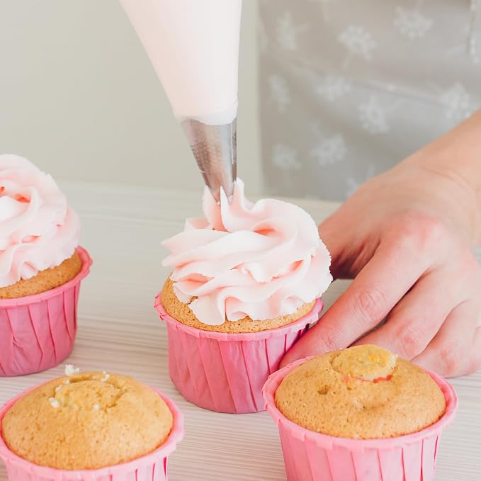 5 Pcs Large Piping Tips Set, Stainless Steel Cake Decorating Supplies Piping Tips Kit, Dishwasher Safe Baking Tools for DIY Art Frosting Icing Cupcakes Cookie Pastry Churros Meringue