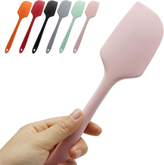 Large Silicone Spatula, 11.4 Inch Rubber Spatula with Nylon Core, Heat Resistant to 446°F, Kitchen Cooking Utensils Baking Bowl Scraper for Mixing & Scraping (Pink)