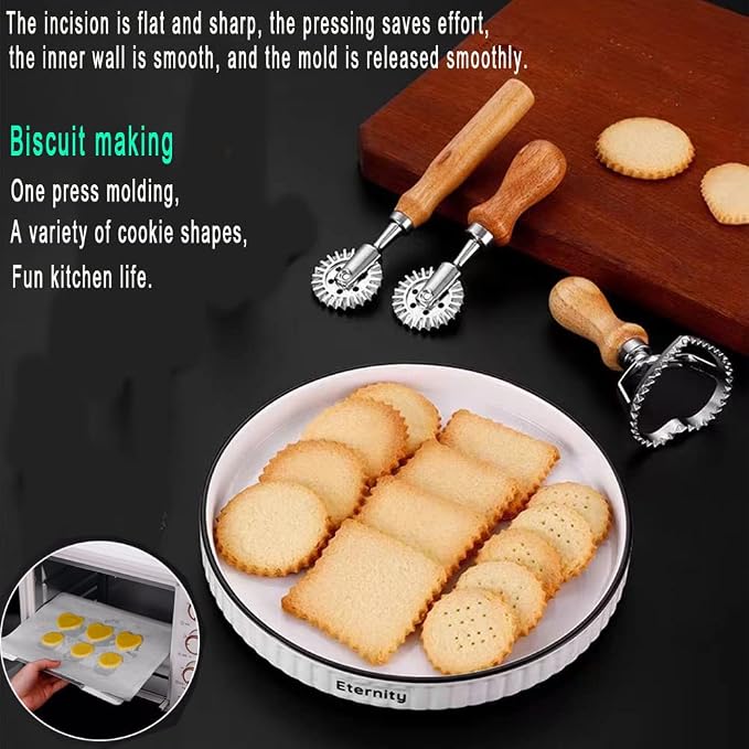 Pastry Wheel Cutter,Pastry and Pasta Cutter Wheel,For Ravioli, Pasta, Dumplings Lasagna, Pierogi - 6.7" Diameter