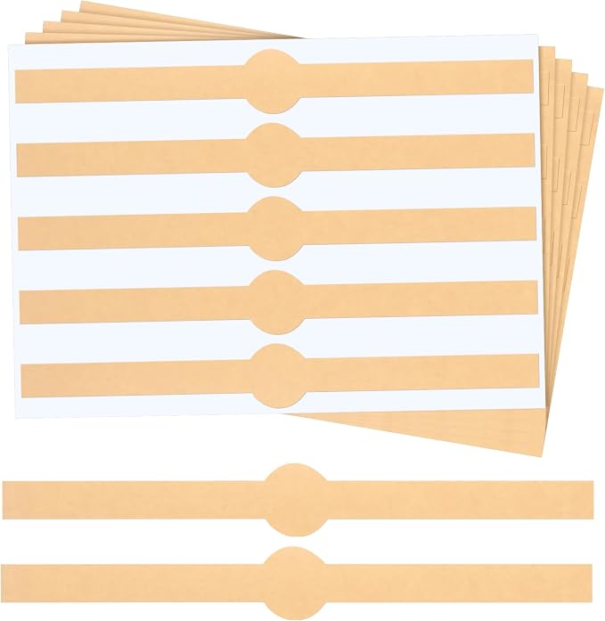 200 Pcs Packaging Bands 12 x 1.5 Inch Kraft Paper Label Stickers Self Adhering Belly Bands Disposable Kraft Sealing Stickers for Packaging Supplies Keeps Take Out Containers Sealed