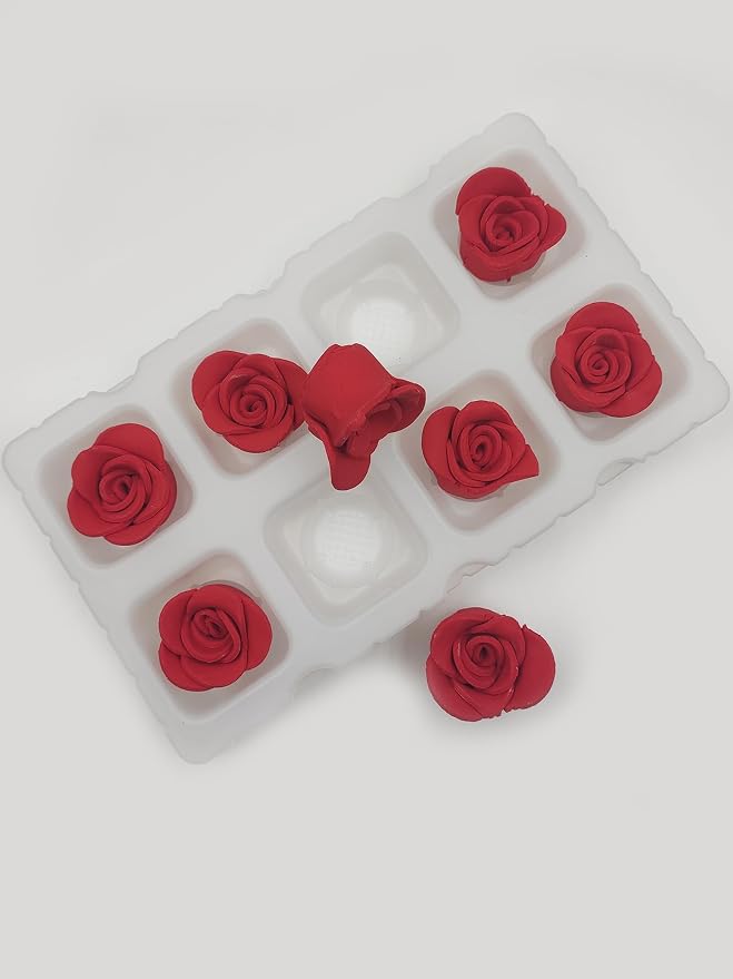 Edible Valentine's Day 8 pieces Big Red Rose Sprinkles Cake Cupcake Toppers Cookie Icing Decorations Sweet Dessert Sprinkle for Wedding Cake Decorating