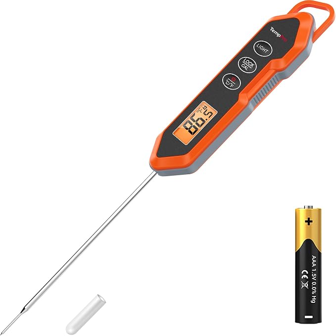 TempPro TP15H Waterproof Instant Read Meat Thermometer for Cooking, Digital Food Thermometer with Backlight & Calibration, Cooking Thermometer for BBQ (Previously ThermoPro)