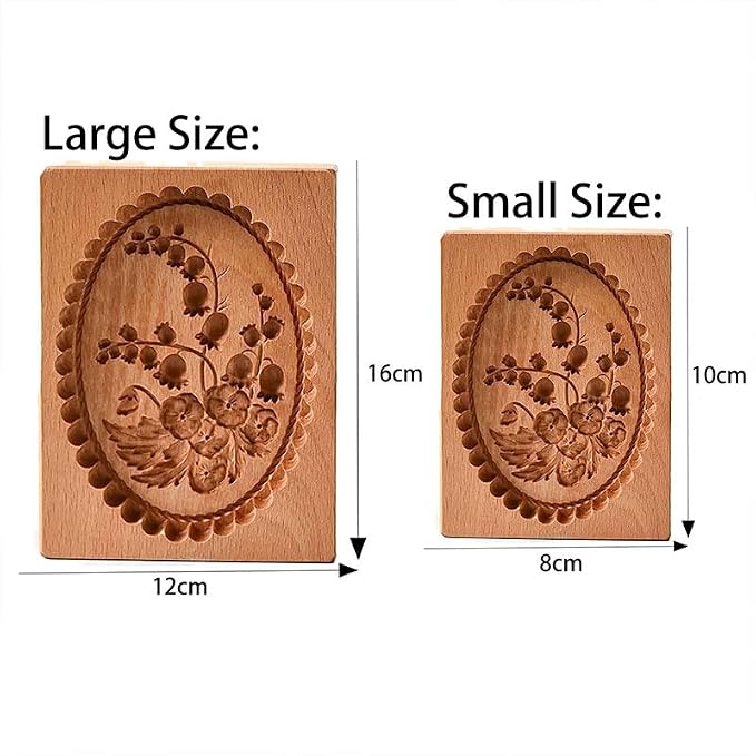 Carved Wooden Gingerbread Cookie Mold,3D Wooden Baking Mold Cookie Biscuit Press Stamp Molds,Cookie Cutter,Cookie Stamp,DIY Biscuit Stamp Mould for Halloween Thanksgiving Christmas(Violet-Large)