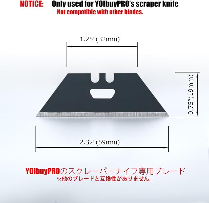 YOIbuy PRO Replacement Blades for Scraper Cutters, 10pcs Case, SK2 Material, Black Rust Prevention, Heat Treated