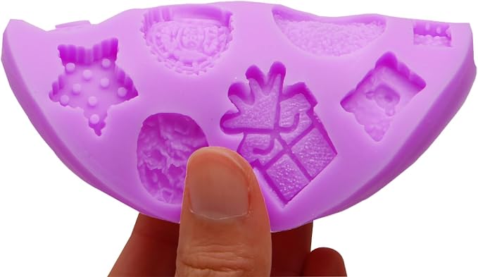 Infovox Cookie Silicone Mold, Mini Biscuit Fondant Molds Set, Dessert molds Multiple Patterns for Cake Decoration Candy Chocolate