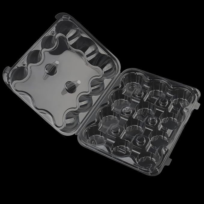 HOIGON 20 Pack Clear Cupcake Containers 12 Count, Plastic Dozen Cupcake Boxes with Dome Lid, Disposable Cupcake Carrier Holders for Display and Transport