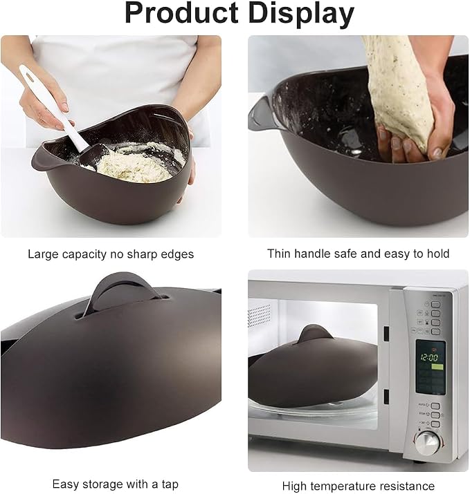 Saycker Silicone Bread Bowl,Bread Maker Mold for Baking Bread,Flexible Soft Loaf Pan for Homemade Bread Sourdough,Bakeware Tool for Baking,Easy to Mix,Proof and Bake