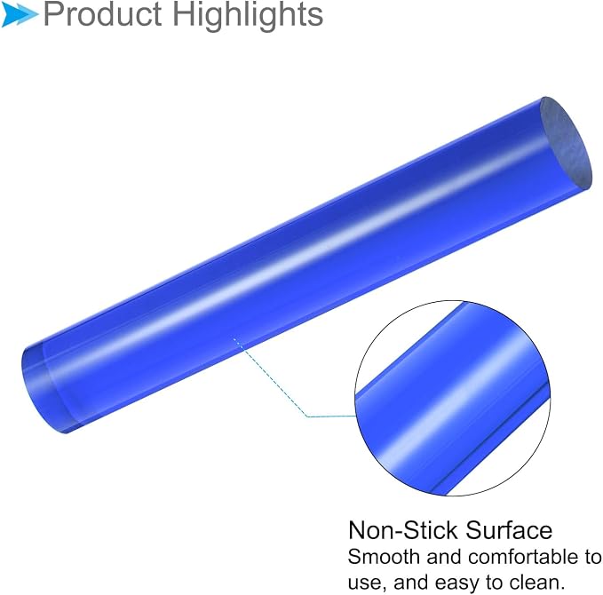 Acrylic Clay Roller, 6 Inch Length 1 Inch Dia., Acrylic Non-Stick Rolling Pin Roller - (Applications: for Shaping Sculpting), Blue