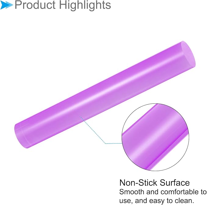 Acrylic Clay Roller, 7.28 Inch Length 1 Inch Dia., Acrylic Non-Stick Rolling Pin Roller Purple - (Applications: for Shaping Sculpting)