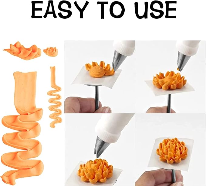 Chrysanthemum Sunflowers Peony Piping Tip,Rose Flower Tulip Frosting Tips,Icing Piping Nozzles Set Cupcake Pastry Tool Cake Decorating Kit