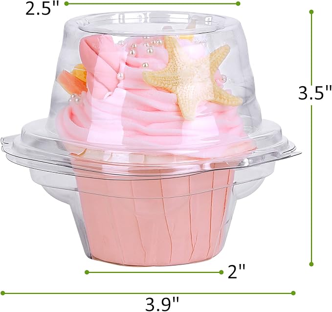 Cupcake Boxes Individual Cupcake Containers, 150 Packs Regular Single Cupcake Holder High Topping for Muffins, Thicker Stackable Plastic Cupcake Carrier for Party (150 pack)
