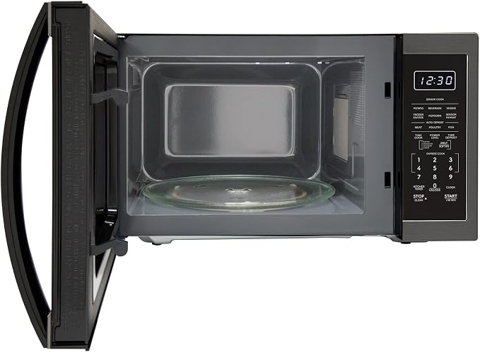 SHARP Countertop Microwave Oven with Removable 12.4" Carousel Turntable, 1.4 Cubic Feet, 1100 Watt, Black Stainless Steel