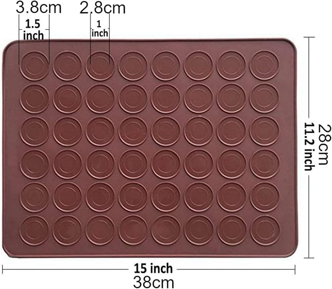 2 PCS 48 Capacity Macaron Silicone Baking Mat Baking Sheet Muffin DIY Chocolate Cookie Mould