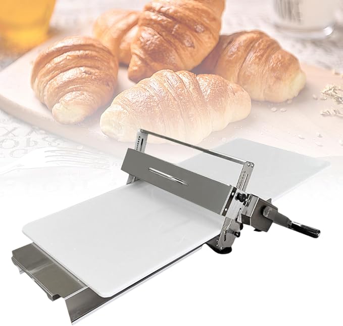 Dough Sheeter Machine for Home, Type 300 Manual Pastry Roller & Croissant Dough Laminator, Countertop Stainless Steel Laminadora de Masa for Pizza, Cookies, and Bread