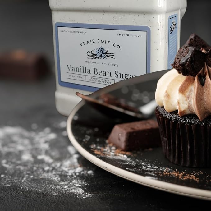 1.8 lbs Organic Madagascar Vanilla Ultra-fine Sugar | For Chefs, Home Cooking, Ice Cream, Cocktails, Cakes, Crème Brulee & Dessert Making | non-GMO, All-natural | 1 Pack 27 Oz