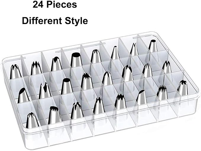 32PCS Russian Piping Tips Set, Stainles Steel Cake Cupcake Decorating Supplies Russian Ball Tips with 2 Pastry Bag, 1 Flower Nails, 2 Cake Scraper & 1 Spatulas Baking Frosting Tools By Giveme5 (2#)