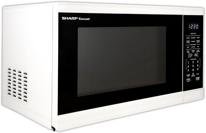 SHARP Countertop Microwave Oven with Removable 12.4" Carousel Turntable, 1100 Watt, 1.4 Cubic Feet, White