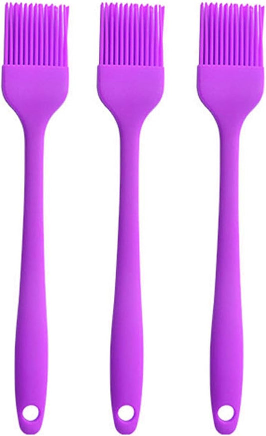 Silicone Oil brush, for BBQ Kitchen Cooking Baking and Grilling (3 PCS,purple)