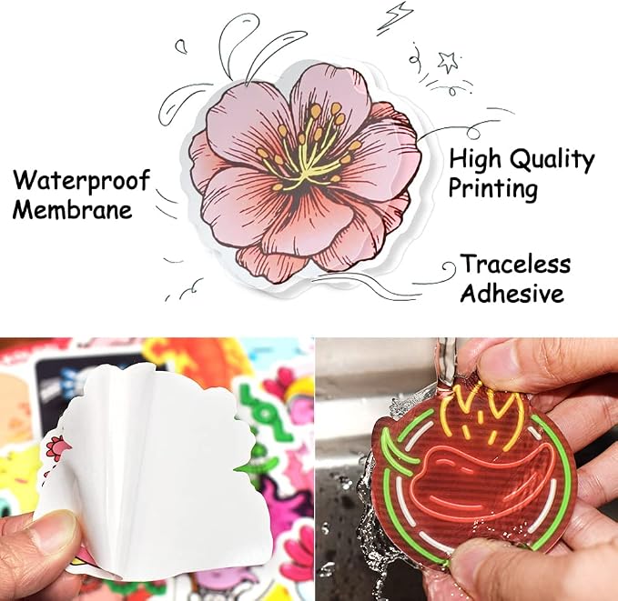 50 Pcs Axolotl Stickers for Water Bottles, Waterproof Vinyl Cute Stickers for Scrapbook, Laptops, Decorative Decals for Kids Girls Teens