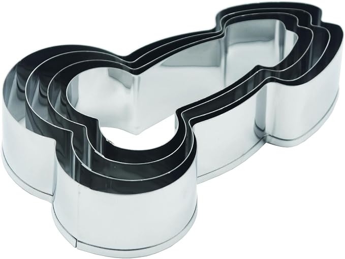 Funny Cookie Cutter Set,4 PCS Set Creative Shaped Stainless Steel Molds for Cookies,Biscuit,Vegetable,Fruit,Baking Pastries Doughs