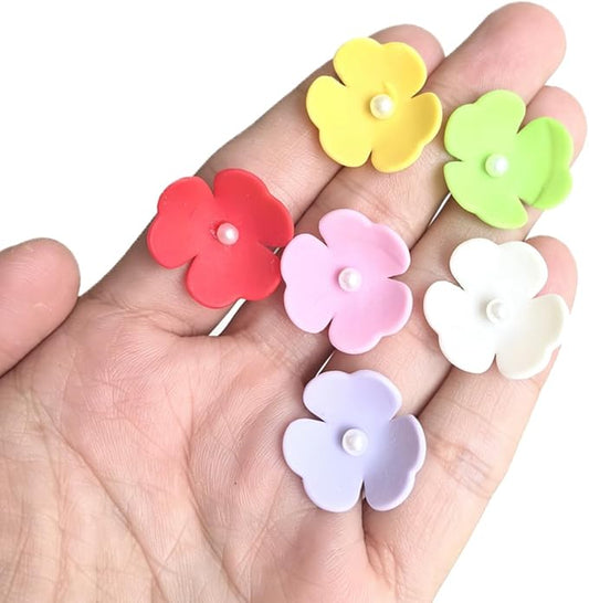 108 Count Edible Flower Cake Decorations, Small Edible Flowers, Sugar Flowers, Cakes & Cupcakes Toppers, Edible Dessert Decorations (0.8 Inch) (3 Petals Mixed Colors)