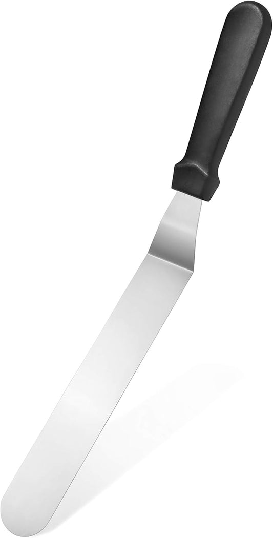 New Star Foodservice Angled Icing Spatula, 8 Inch Blade, 13 Inch Overall, Bakery-Grade Stainless Steel Offset Cake Decorating Spatula