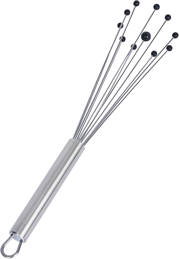 Restaurantware 10.5 in Stainless Steel Ball Whisk with Silicone Tips - 24 Pack - German Standard Sauce & Gravy Whisk, Non-Scratch, Dishwasher Safe - Non-Stick Silicone Ball Whisk for Baking