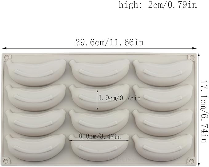 12 Cavity Banana Silicone Chocolate Molds For Candy Chocolate Cake Decoration