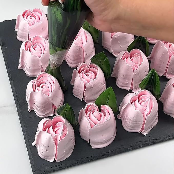 6Pack Extra Large Flower Russian Piping Tips Set, Stainless Steel Rose Tulip Icing Tips For Cake Decorating, Floral Piping Tips Flower Bouquet For Cookies Desserts Baking Tool(XXL,6B)