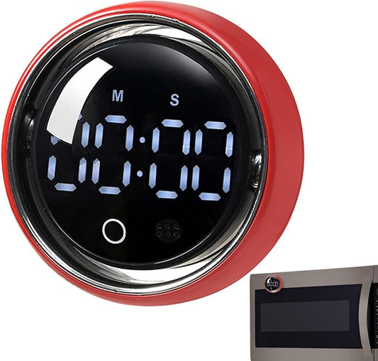 Magnetic Kitchen Timer - Smart Voice Activated Countdown Device | Digital Rotary Knob Magnet Timer | for Adults Chefs Student Study Fitness Baking Learning Teaching