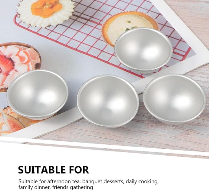 Yardwe 9-Piece Semi-Circle Tart Molds 2.24 in Reusable Baking Pans for Egg Tarts Pudding Fruit Biscuits Mini Pies Easy-Clean Bakeware for Afternoon Tea and Family Dinners