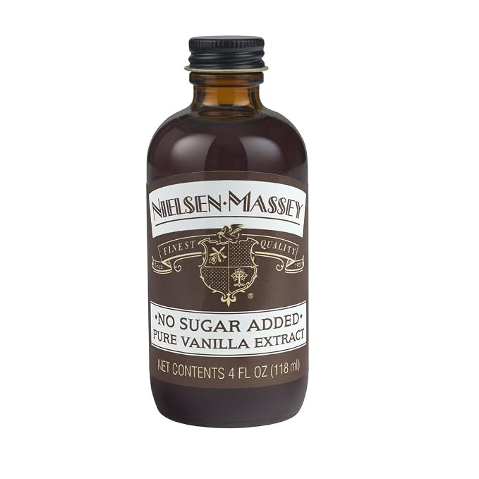 Nielsen-Massey No Sugar Added Pure Vanilla Extract for Baking and Cooking, 4 Ounce Bottle