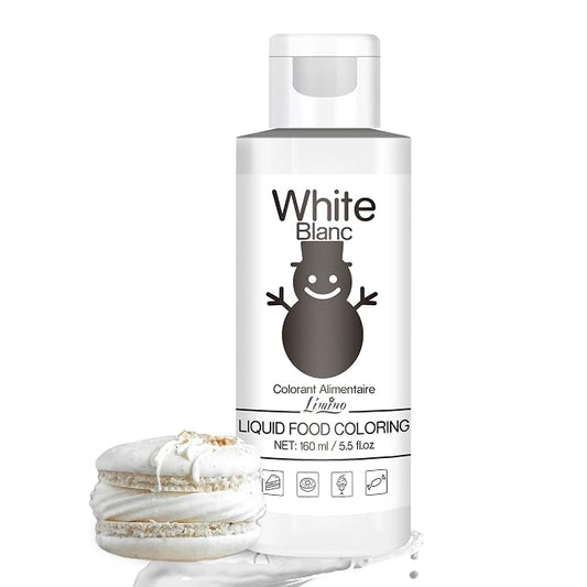Food Coloring - Vivid Food Coloring for Baking, Cake Decorating, Cookie, Fondant, Macaron - Liquid Tasteless Food Color Dye for Airbrush, DIY Slime Making and Crafts - 6 fl.oz / 160ml (White)