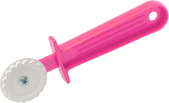 Ravioli Cutter - Plastic Pasta Cutter with Roller - Hand Pastry Crimper/Stamp for Baking - Fluted Pastry Wheel Cutter with Grip