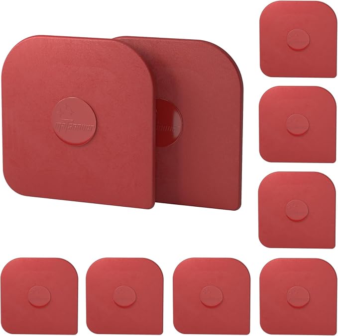 Pan Scraper, 10 Pcs Pot Scraper Plastic, Pot Scraper Non Scratch for Cast Iron, Pot and Pan Cleaning, Sturdy Scraper Kitchen Tool, Red
