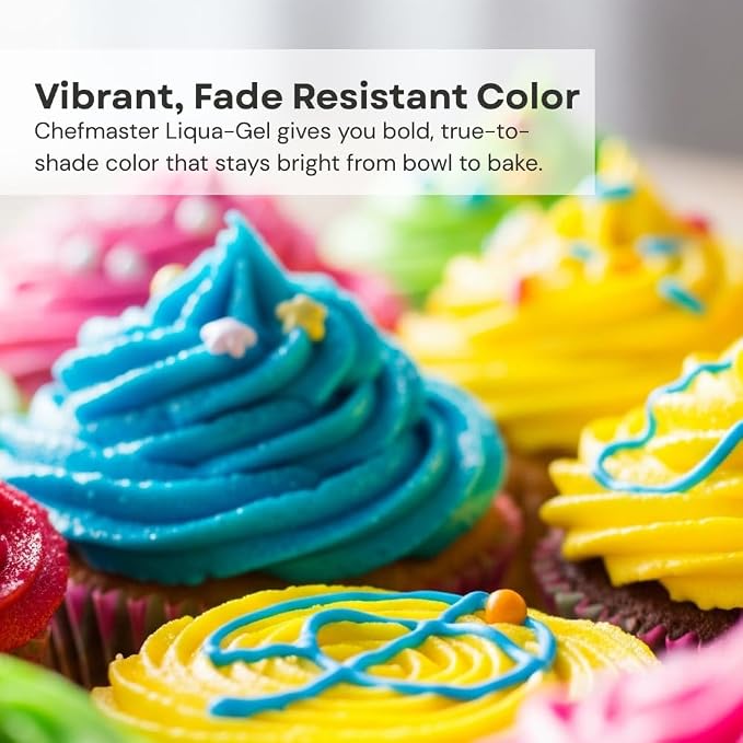 Chefmaster Royal Blue Liqua-Gel® Food Coloring | Vibrant Color | Professional-Grade Dye for Icing, Frosting, Fondant | Baking & Decorating | Fade-Resistant | Easy-to-Use | Made in USA | 0.70 oz