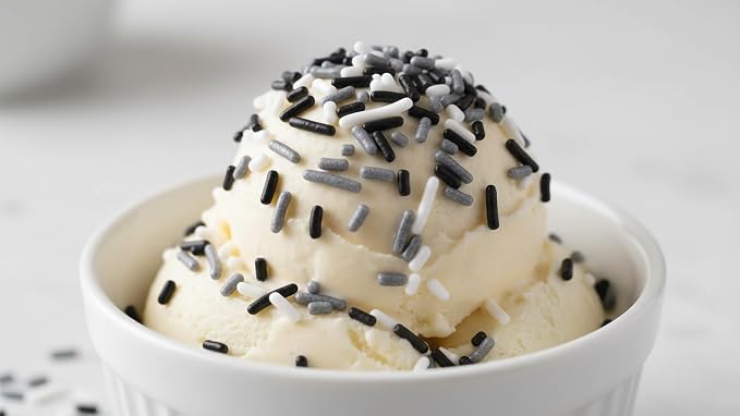 NCS Las Vegas Game Day Black, Silver & White Jimmies Edible Sprinkles – Cupcake, Cake & Cookie Decorations, 7 oz