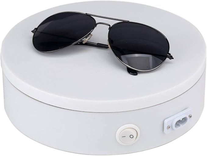 Motorized Photography Turntable,Newerpoint Automatic Revolving Platform Perfect for 360 Degree Images,Professional for Shop Display Stand,Product Display or Cake Display,55lb Load Dia 7.8inch- White
