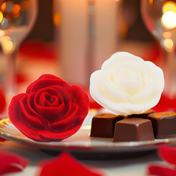 2 Pcs Large Size Rose Flower Silicone Molds - Candy & Chocolate Molds, Wedding Cake Decorating Tools, Fondant Sugarcraft Cake Molds