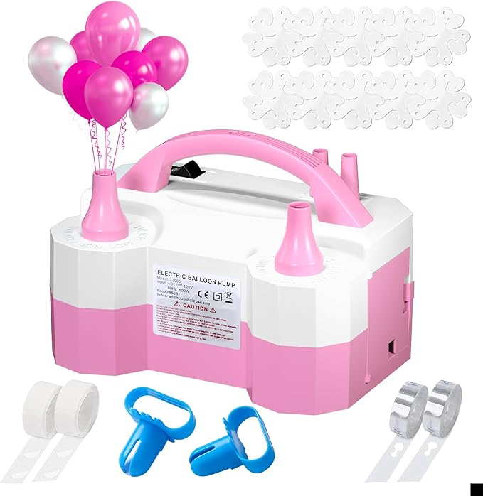 Balloon Pump Electric Party Decorations - Electric Balloon Pump for Balloon Arch Kit, Portable Dual Nozzle Balloon Inflator