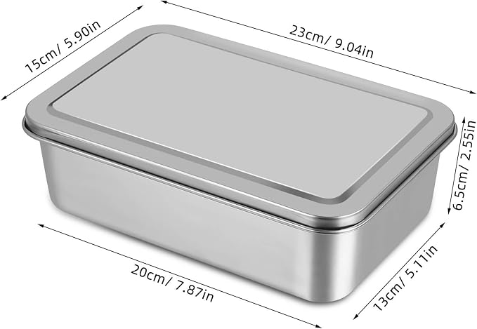 Kichvoe Stainless Steel Loaf Pan with Lid 9.05X5.90X2.55In Bread Baking Tray for Homemade Cakes Desserts Even Heat Distribution Kitchen Bakeware