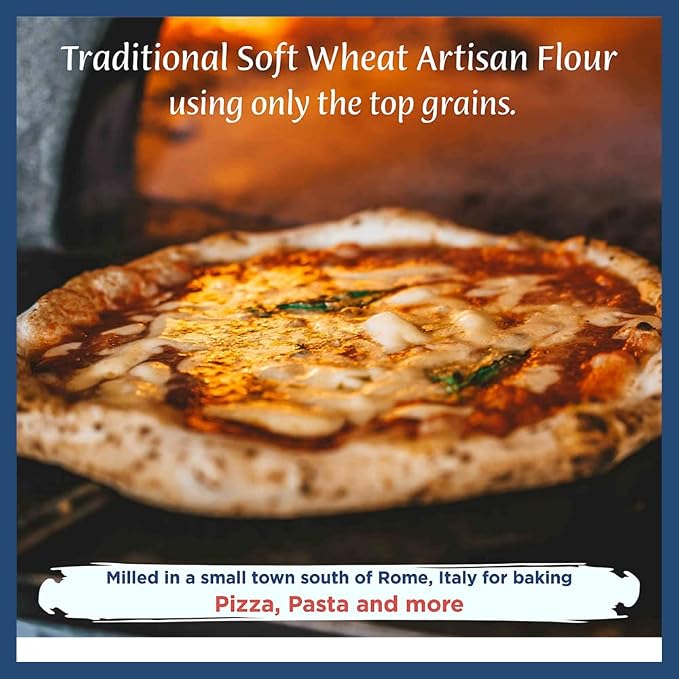 POLSELLI Classica, Type "00" Double Zero Flour, All-Natural, 1 kg (2.2 lbs) | Fine-Milled Italian "00" Soft Wheat Flour For Pizza, Bread And Pasta, All-Natural, Unbleached, Non-GMO, Product Of Italy.