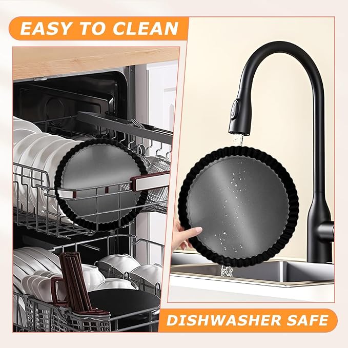 8inch Tart Pan Non-Stick Carbon Steel Quiche Pan Removable Bottom Pie Pans for baking Quiche Baking Dish