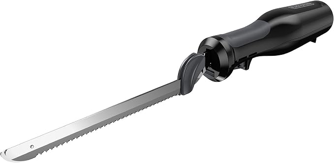BLACK+DECKER Comfort Grip Electric Knife with 7-Inch Stainles Steel Blades & Safety Lock Button, Ideal for Carving, Slicing & Cutting Meats, Turkey Bread & Craft Foam, Dishwasher Safe (Pack of 4)