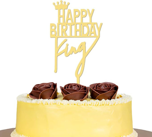 ZHENGYE Acrylic Happy Birthday Cake Topper Decoration Cupcake Topper For Birthday Party Decorations Supplies(Gold 23)