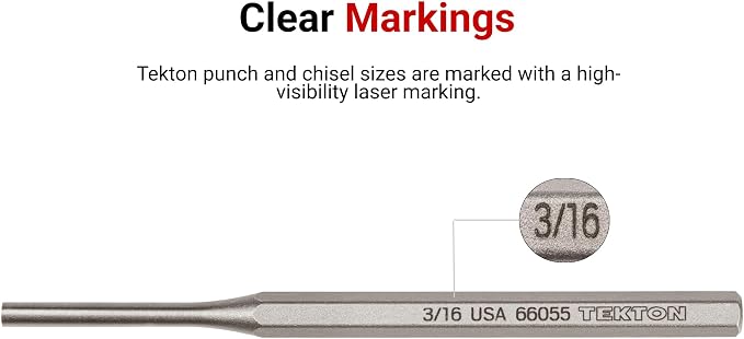 TEKTON 5/16 Inch Solid Punch | 66078 | Made in USA